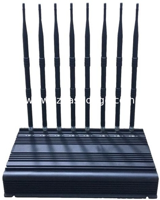 8 Antennas UHF VHF Signal Jammer Indoor Car Use Remote Control 40 Meters Radius