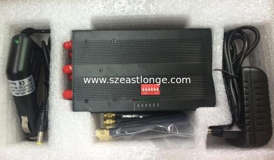10m Portable Cell Phone Jammer 6 antennas Built in 7.4V 3600mAh Li-ion battery