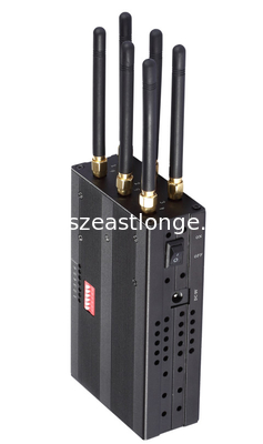 10m Portable Cell Phone Jammer 6 antennas Built in 7.4V 3600mAh Li-ion battery